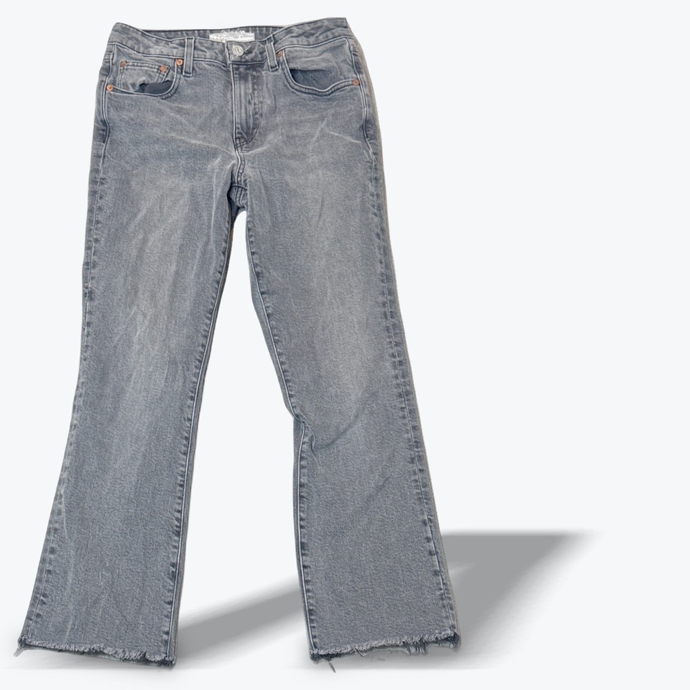 TRAVE Colette Kick Flare Jeans Grey Wash Size‎ 27 Distressed Raw Hem
